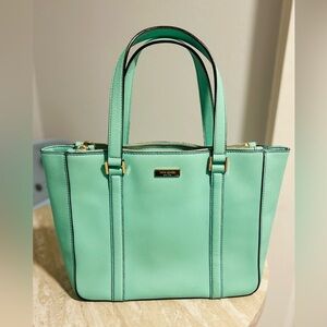 Kate Spade Mint Green Tote with Striped Interior
